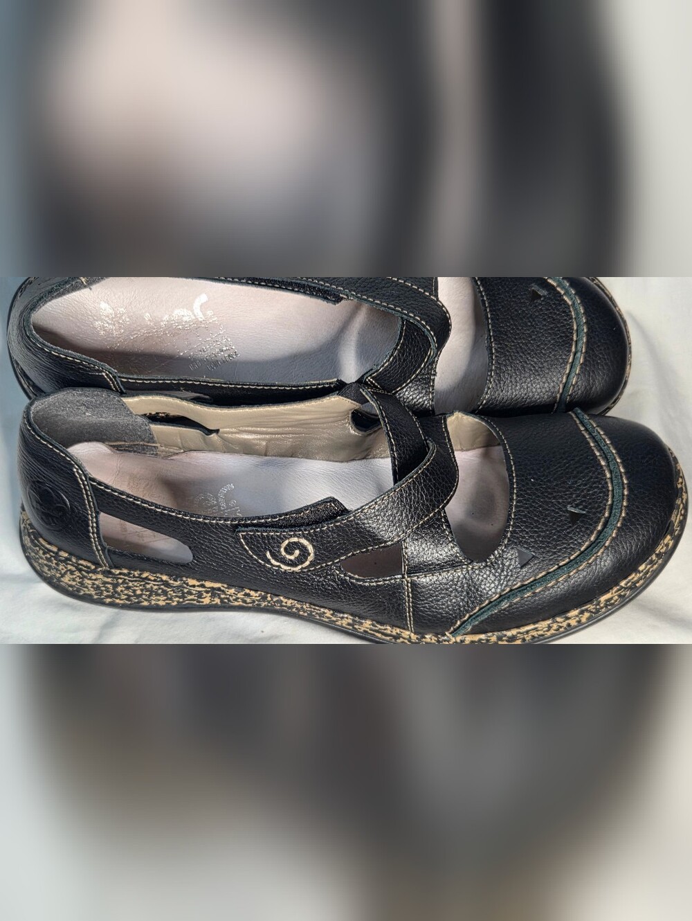 Rieker Antistress Daisy Womens Black Leather Slip On MaryJane Flats Sz 11/EU 42 - Picture 6 of 9